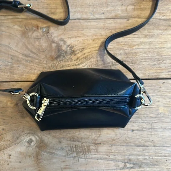 Anthropologie Small Black Faux Leather Crossbody Bag – Like New - Picture 3 of 8